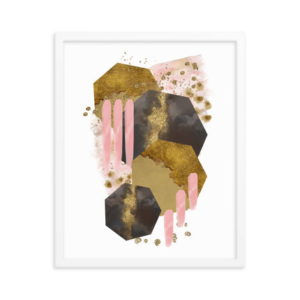 Framed poster - BLUSHING HEXAGONS