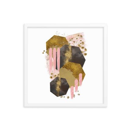 Framed poster - BLUSHING HEXAGONS