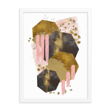 Framed poster - BLUSHING HEXAGONS