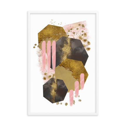 Framed poster - BLUSHING HEXAGONS