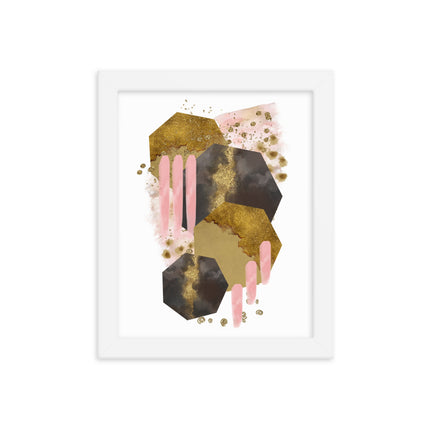 Framed poster - BLUSHING HEXAGONS